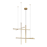 Люстра с 6-ю  пересекающимися цилиндрическими плафонами на тонких тросах Trumpet tube варинант исполнения - 4 | Loft Concept в Рязани