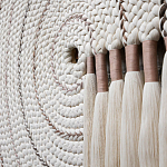 Художественный Гобелен Макраме White Disk Harmony варинант исполнения - 3 | Loft Concept в Рязани