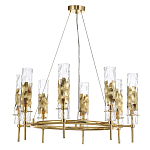 Люстра подвесная круглая с 8-ю цилиндрическими плафонами из стекла LIAISON варинант исполнения - 3 | Loft Concept в Рязани