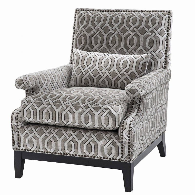 Кресло Eichholtz Chair Goldoni Grey Серый Черный Кресло Eichholtz Chair Goldoni Grey Серый Черный в Рязани | Loft Concept