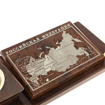 Настольный письменный набор с часами в виде пирамиды из природного камня обсидиана Pyramid of Time варинант исполнения - 4 | Loft Concept в Рязани