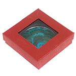 Зеркало карманное складное круглое из натурального камня Малахит с Хризоколлой в подарочной упаковке Silver Stone Mirrors варинант исполнения - 4 | Loft Concept в Рязани