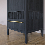 Узкий Шкаф Primo с 2 выдвижными ящиками Черный дуб варинант исполнения - 4 | Loft Concept в Рязани