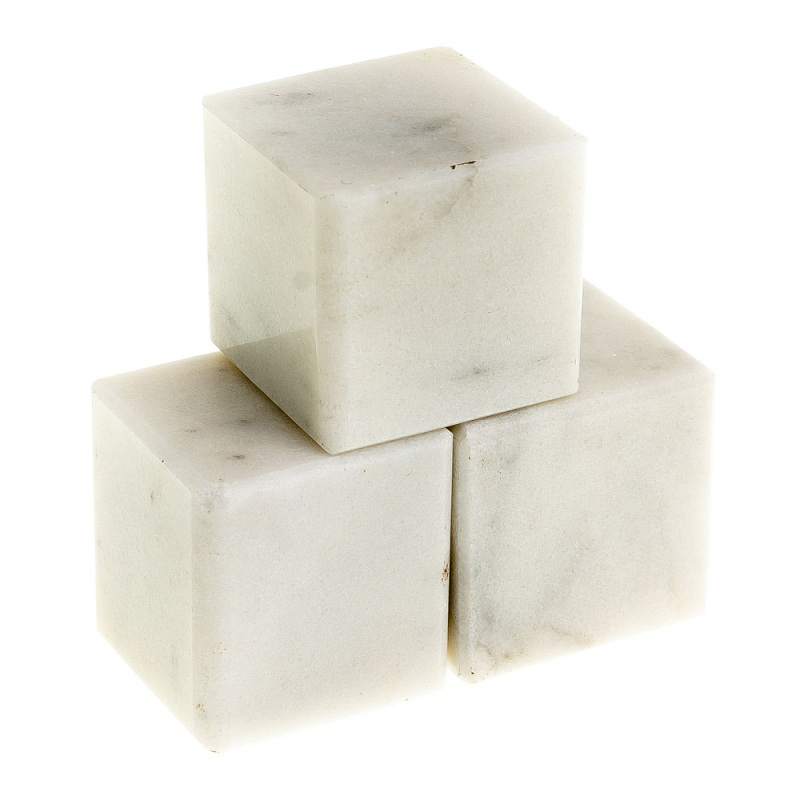 Камни для охлаждения виски из белого мрамора Natural Stone Cube Белый Мрамор Bianco Камни для охлаждения виски из белого мрамора Natural Stone Cube Белый Мрамор Bianco в Рязани | Loft Concept