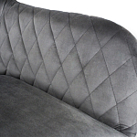 Барный стул со спинкой и подлокотниками на 4-х деревянных ножках Douglas Rhombus Серый Велюр варинант исполнения - 4 | Loft Concept в Рязани