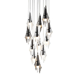 Люстра каскадная с 12-ю рельефными прозрачными плафонами Glass Pod  варинант исполнения - 1 | Loft Concept в Рязани