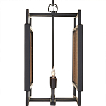 Люстра прямоугольной формы с чёрным каркасом и вставкой из плетеного материала Cage for Light варинант исполнения - 3 | Loft Concept в Рязани