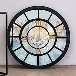 Зеркало настенное в чёрной металлической раме в виде часов Mirror Tower Clock варинант исполнения - 3 | Loft Concept в Рязани