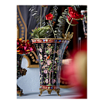 Ваза из фарфора черная с цветочной росписью и бронзовой стрекозой Spring Garden варинант исполнения - 5 | Loft Concept в Рязани