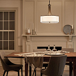 Люстра подвесная с двойным круглым плафоном из органзы и матового стекла Kichler варинант исполнения - 12 | Loft Concept в Рязани