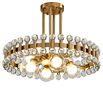 Люстра круглая золотистая с прозрачными стеклянными плафонами в форме шара Crystal Kaleidoscope варинант исполнения - 1 | Loft Concept в Рязани