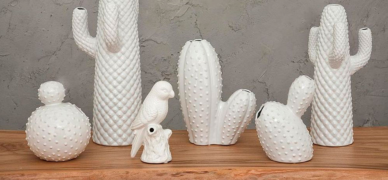 Фигурка керамика белый кактус White Cactus - Loft-Concept в Рязани