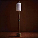 Торшер с белым фактурным абажуром и декором из черных сфер Echoes of Light варинант исполнения - 1 | Loft Concept в Рязани