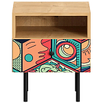 Прикроватная тумба с изображением на ящике Elise Nightstand варинант исполнения - 17 | Loft Concept в Рязани