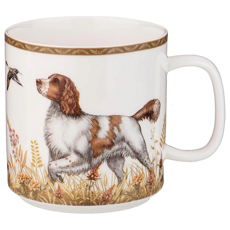 Кружка из фарфора с изображением уток и собаки 400 мл Hunting Porcelain Collection Белый Коричневый Мульти Кружка из фарфора с изображением уток и собаки 400 мл Hunting Porcelain Collection Белый Коричневый Мульти в Рязани | Loft Concept