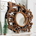 Зеркало настенное с рамой цвета античная бронза Classic Ornament Mirror варинант исполнения - 2 | Loft Concept в Рязани