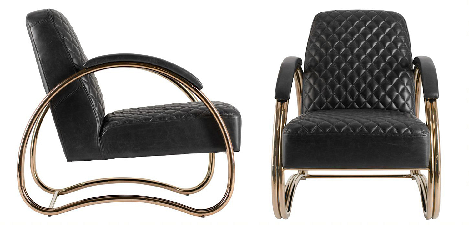 Кресло Hodges Armchair black leather Кресло Hodges Armchair black leather - Loft-Concept в Рязани