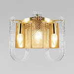 Бра с металлическим основанием золотого цвета и хрустальными подвесками Textured Glass варинант исполнения - 2 | Loft Concept в Рязани
