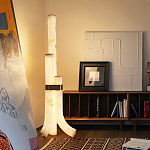 Торшер геометрический с тремя мраморными плафонами Marble Tripod варинант исполнения - 8 | Loft Concept в Рязани