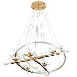 Кольцевая люстра с декором в виде бабочек Glass Butterflies Three Rings Chandelier варинант исполнения - 2 | Loft Concept в Рязани
