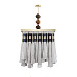 Люстра квадратная плетеная с бахромой Wicker Square Chandelier with Tassels варинант исполнения - 1 | Loft Concept в Рязани