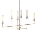 Люстра с 6-ю белыми матовыми плафонами из стекла в форме цилиндра Longitude варинант исполнения - 3 | Loft Concept в Рязани