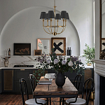 Бра с металлическим основанием бронзового цвета и 2-мя черными конусовидными абажурами Dignity варинант исполнения - 5 | Loft Concept в Рязани