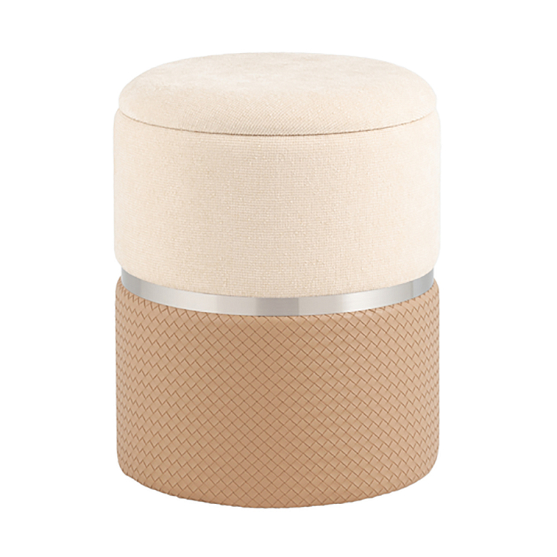 Пуф Mauldine с ящиком бежевый с экокожей Бежевый Молочный в Рязани | Loft Concept 