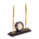 Часы настольные с двумя ручками из натурального камня Stone Clock варинант исполнения - 2 | Loft Concept в Рязани