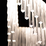 Люстра золотого цвета в форме галочки с каскадом длинных прозрачных трубок Eurofase варинант исполнения - 11 | Loft Concept в Рязани