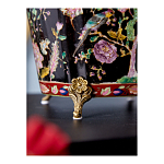 Кашпо из фарфора черная с цветочной росписью и бронзовой стрекозой Spring Garden варинант исполнения - 6 | Loft Concept в Рязани