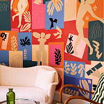 Обои ручная роспись в стиле Арт-деко Jazz Original colourway on painted silk with embroidery варинант исполнения - 3 | Loft Concept в Рязани