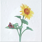 Плитка с узором Подсолнух варинант исполнения - 2 | Loft Concept в Рязани