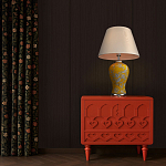 Настольная лампа желтая с изображением белых птиц Flight Among Acacia варинант исполнения - 5 | Loft Concept в Рязани