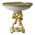 Чаша фарфоровая на двух бронзовых ангелах Eden Garden варинант исполнения - 1 | Loft Concept в Рязани