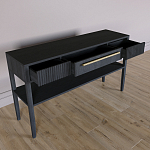 Дизайнерская Консоль с полкой и ящиком Primo Черный дуб варинант исполнения - 5 | Loft Concept в Рязани