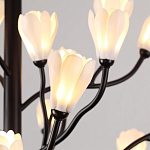 Люстра подвесная черного цвета с ветвями и белыми фарфоровыми цветами Floralis варинант исполнения - 14 | Loft Concept в Рязани