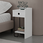 Прикроватная тумба белого цвета с ящиком и открытой полкой SIRIUS NIGHTSTAND RIGHT MODULE WHITE варинант исполнения - 3 | Loft Concept в Рязани