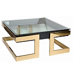 Стол журнальный квадратный с стеклянной столешницей Alonso Glass варинант исполнения - 2 | Loft Concept в Рязани