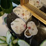 Шкатулка из эпоксидной смолы с цветами белая Epoxy Resin Rectangular Box White варинант исполнения - 5 | Loft Concept в Рязани