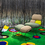 Дизайнерское разноцветное кресло на металлическом каркасе с подставкой для ног Poltronova Plasma Armchair варинант исполнения - 17 | Loft Concept в Рязани