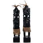 Комплект из 2-х деревянных статуэток Asmat Statuettes Black варинант исполнения - 4 | Loft Concept в Рязани