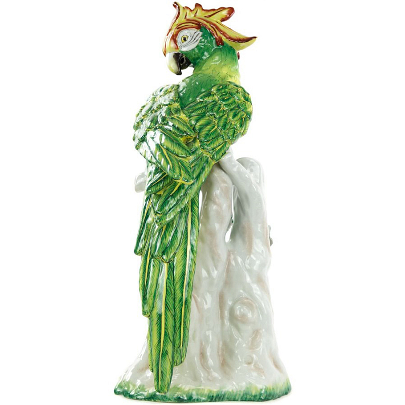 Статуэтка Porcelain Green Parrot Зеленый Белый Статуэтка Porcelain Green Parrot Зеленый Белый в Рязани | Loft Concept