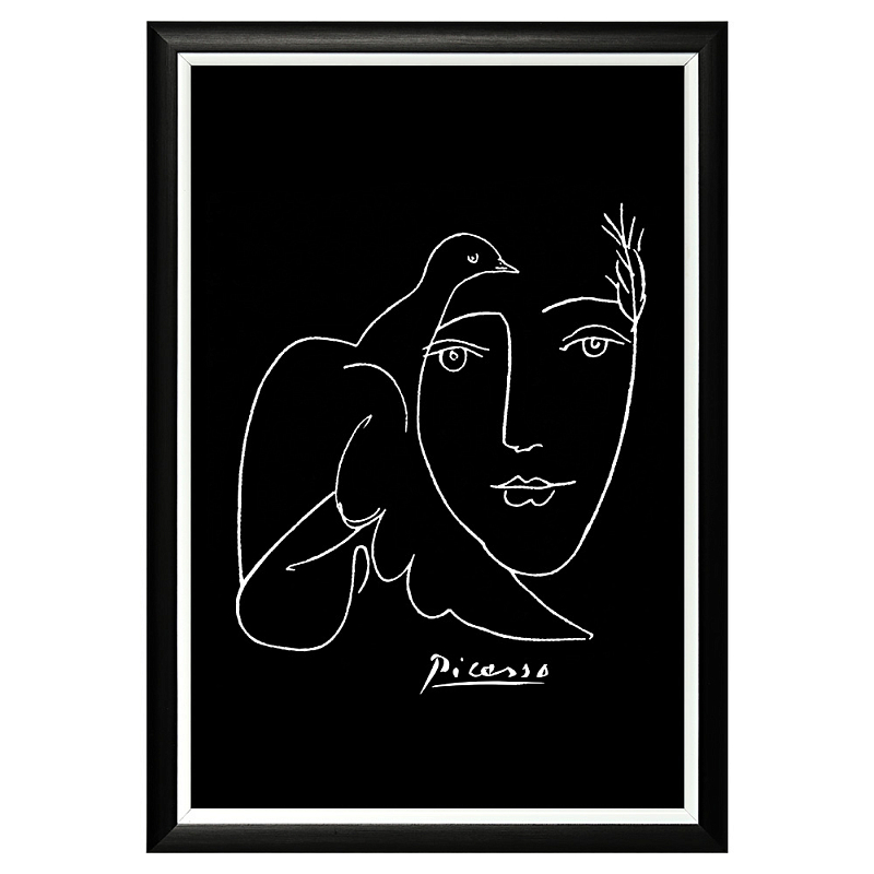 Постер White Silhouette Dove Poster Черный Белый Постер White Silhouette Dove Poster Черный Белый в Рязани | Loft Concept