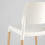 Пластиковый стул на ножках из массива бука Ferret White варинант исполнения - 7 | Loft Concept в Рязани