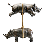Декоративная статуя из стали Duo Rhinos варинант исполнения - 1 | Loft Concept в Рязани