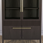 Витрина Primo со стеклянными фасадами и буфетом шпон Темный орех варинант исполнения - 6 | Loft Concept в Рязани