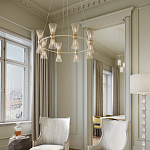 Люстра круглая с фактурными абажурами из тонких металлических палочек Wild Thorns варинант исполнения - 3 | Loft Concept в Рязани