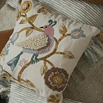 Чехол на подушку с кисточками и вышивкой птиц Ethnic mix Birds Square варинант исполнения - 6 | Loft Concept в Рязани