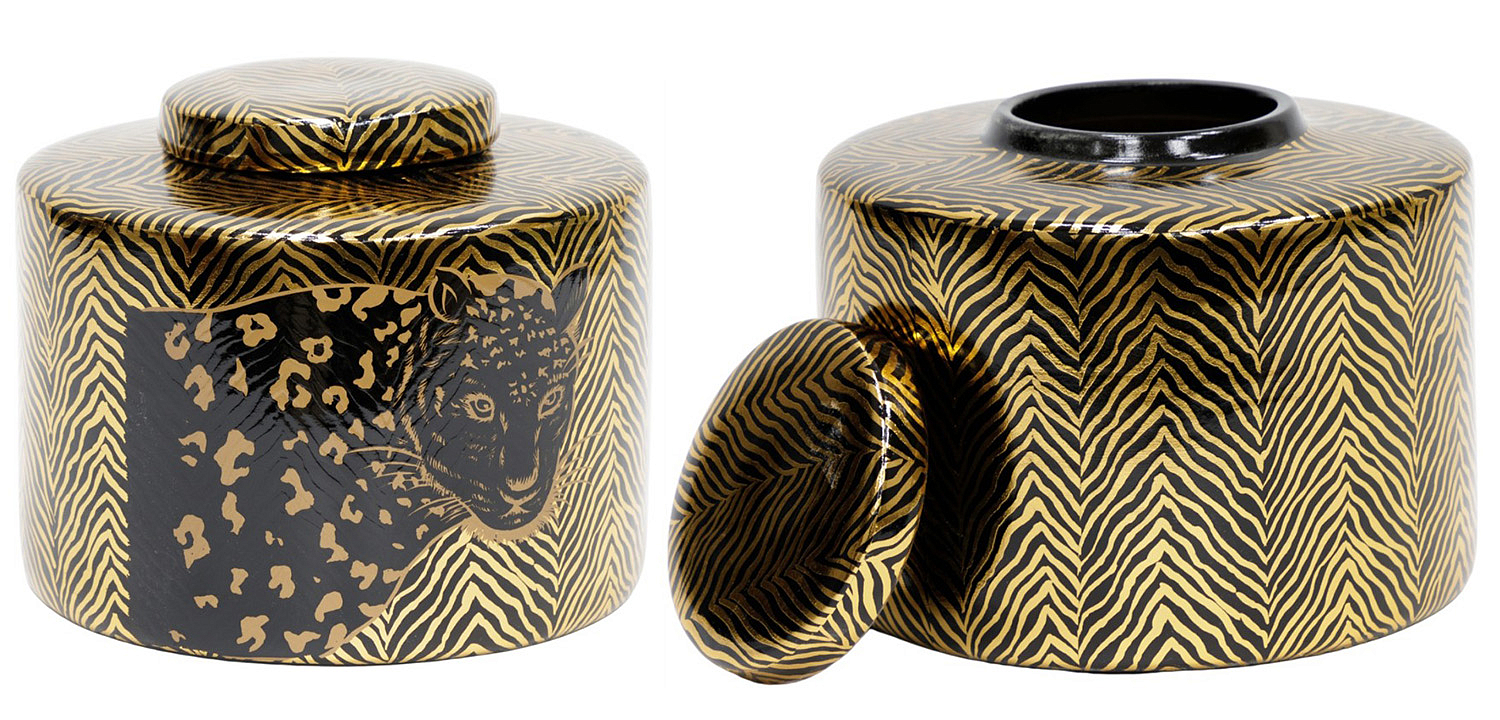 Ваза Leopard Vase black and gold 18 Ваза Leopard Vase black and gold 18 - Loft-Concept в Рязани